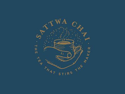 Sattwa Chai - Primary Logo branding chai coffee hand identity illustration logo mark tea