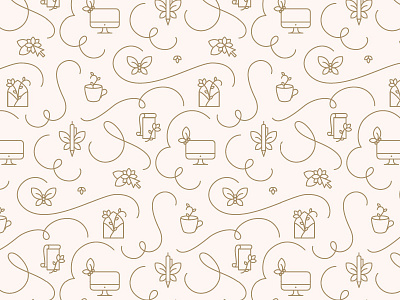 Fancy & Feminine branding butterfly coffee envelope flower iconography icons identity imac leaves pattern pen