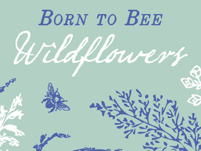 Born to Bee Wildflowers bee flowers garden party stationery