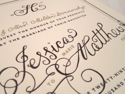 Invite Deets hand drawn type invitation lettering letterpress script swashery wedding