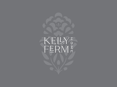 Kelly Ferm Home branding floral flower identity ligatures logo logotype mark olive branch peony typography