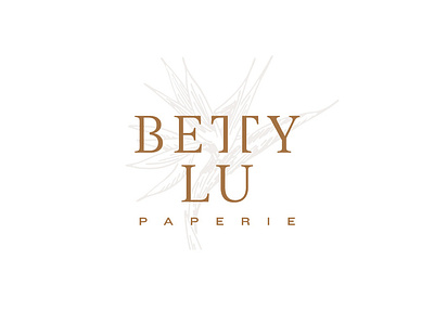 Betty Lu Paperie - Secondary Logo bird of paradise botanical branding identity ligature logo logotype sophisticated logo wedding