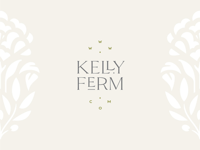 Kelly Ferm Website botanical branding floral flowers identity interior designer ligatures logo logotype olive branch peony