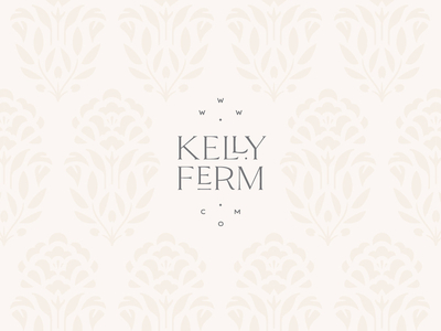 Kelly Ferm Pattern botanical branding floral flower identity ligature ligatures logo logotype olive branch pattern peony seamless pattern