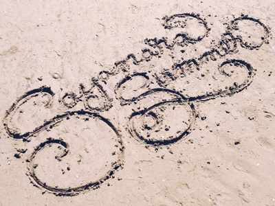Sayonara Summer hand drawn type lettering sand sandserif script summer