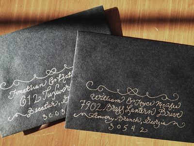 Addressin' & Finessin' addressing calligraphy save the date stationery swashery weddinng