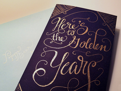 Golden Years birthday card hand drawn type lettering stationery