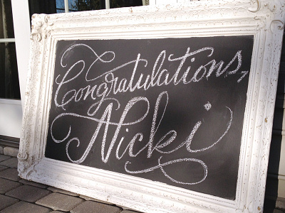 Chalk It Up bridal shower chalk chalkboard congratulations lettering