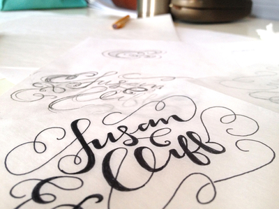 Suddenly Susan hand drawn type lettering stationery wedding