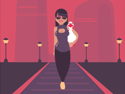 Lady with goose flat future gif girl goose lady vector walking woman