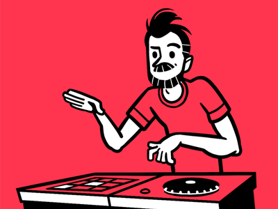 DJ animation dj gif party red scratch turntables