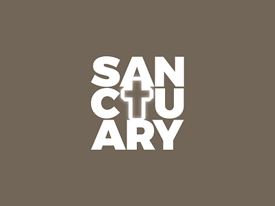 Sanctuary christian church cross logotype sanctuary t wordmark worship