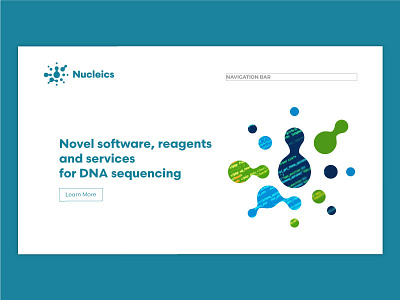 Nucleics Branding blue dna dots explosion green monogram navy nu nucleics nucleus transparency website