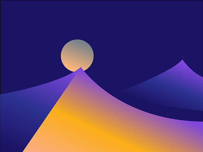 Desert Sun colors desert gradients illustration midnight minimal night planet purple scene simple sun