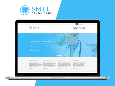 Smile Dental Care dental dentist health homepage design landing page ui ux design web design web template website