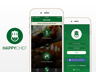 Happy Chef app design applicaiton design chef app food app iphone app design mobile app design mobile ui design restaurant app ui ux