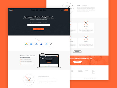 Landing Page content deliver flat design homepage landing page web website design