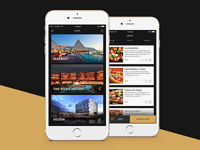 Hotel App dark theme food app design hotel app menu screen mobile app design payment screen restaurant app ui design ux design