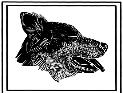 Margot Woodcut dog engraving etching illustration ipad pro linocut procreate scratch board woodcut