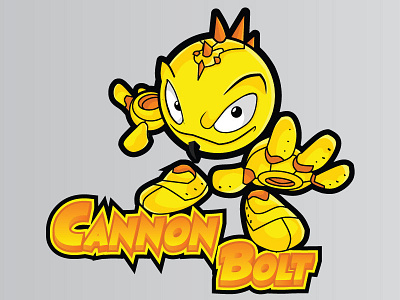 Cannon Bolt Mascot Logo design cartoon graphic design illustration kingfash logo mascot mascot logo vector