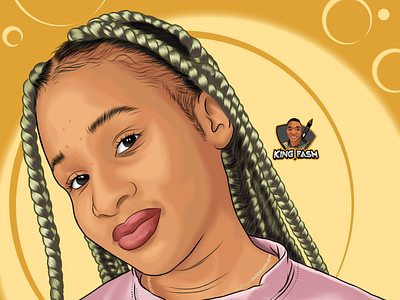 Digital portrait on IBis paint branding cartoon cartoon portrait design illustration kingfash kvngfash portrait vector