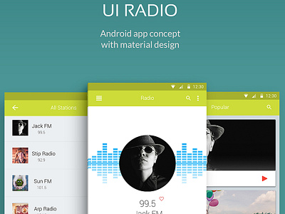 UI Radio Android Aplication android aplication appdesign design interface materialdesign ui ux