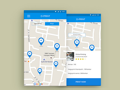 App Print android app application design interface maps mobile design ui ux