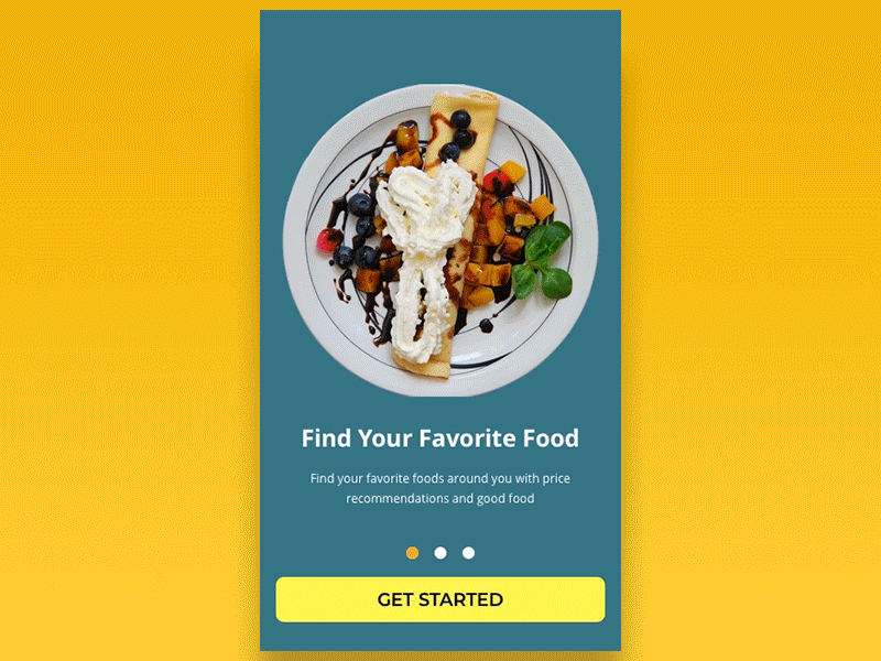 Food App Onboarding android animation design food food app gif animated interface mobile onboarding splash ui ux