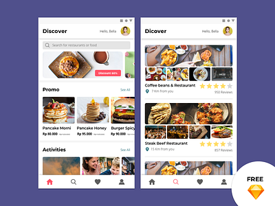 Food App android app app design design food free freebies interface mobile design restaurant restaurant app travel ui ux