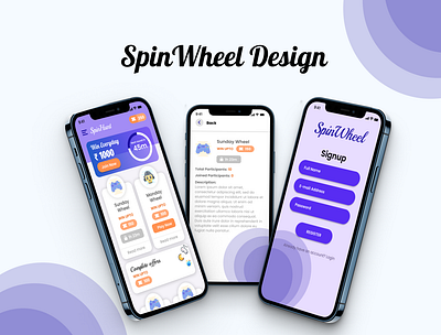 SpinWheel UI app branding design gaming illustration mobile design typography ui ux vector