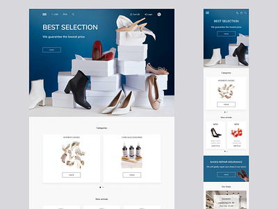 Shoe store landing page 💁🏻‍♀️👞 design concept e commerce ecommerce shop landing page mobile store online store product page shoe shoe store shop shop page ui uiux web web design website