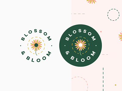 Blossom & Bloom Branding badge blossom branding composition cross stitch design floral flower graphic graphic design identity illustration logo simple spring typography