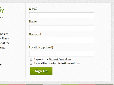 Registration Form design form green register registration sign up texture user interface ux