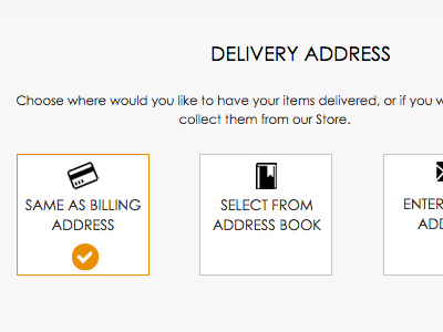 Checkout - Delivery Address checkbox checkout design ecommerce flat form icons minimal ui ux