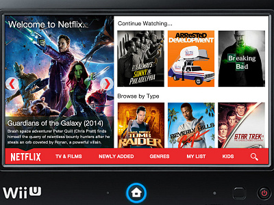 Wii U Netflix App app design netflix nintendo streaming user interface wii u