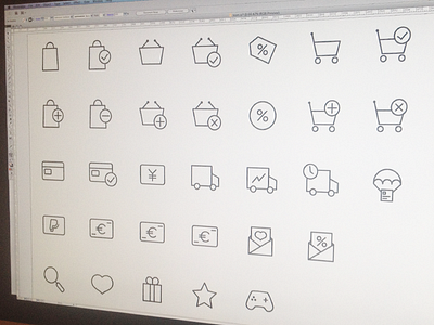 Ecommerce Icons cart ecommerce icons illustrator set sketch ui vector