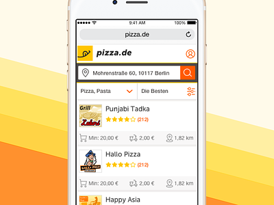 Pizza Mobile Website