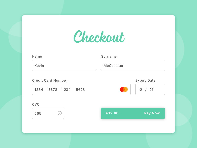 Credit Card Checkout Form By Eleanor McKenna On Dribbble