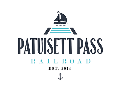 Logo Concept for Patuisset Pass Railroad boat brand cape cod logo ocean railroad train typography