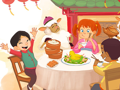Chinese New Year asian childrens book illustration chinese new year kids