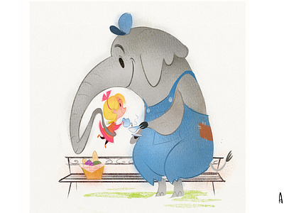 Tea Time with Friends character design childrens book childrens book illustration digital elephant illustration kids