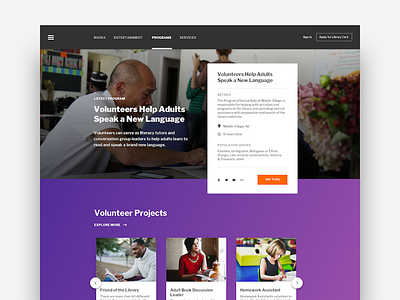 Daily UI challenge #003 - Landing page daily landing ui volunteer web