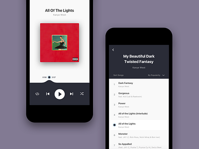 Visual exploration for Music Player album audio daily flat mobile music player playlist tracks ui ux