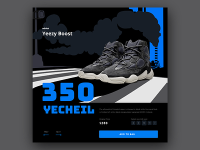 Yeezy Boost design concept dark theme design drawing illustration new york city shoes sneakers typography ui yeezy