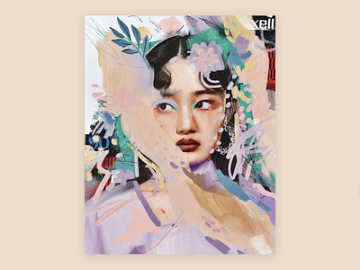 November Girl abstract art adobe adobefresco collage collageart contemporaryart design digitalart girl graphic illustration illustration art painting purple