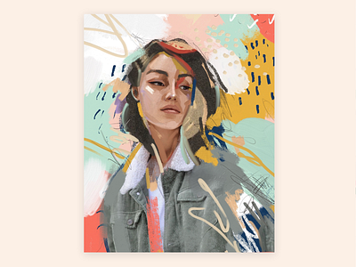 Girl Portrait abstract art adobe adobefresco collage collageart colorful contemporaryart digitalart friday illustration illustration art painting portrait