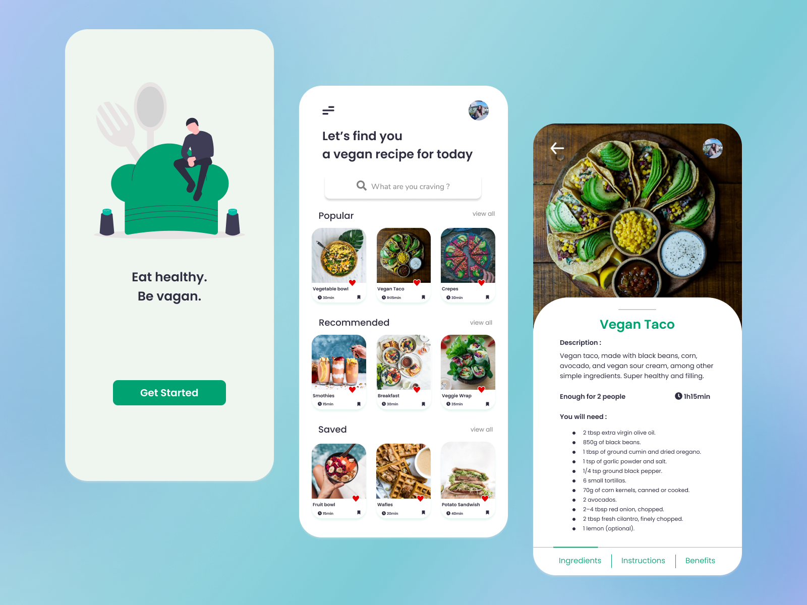Vegan Food App by Houda on Dribbble