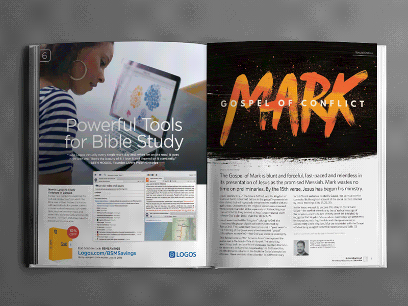 Bible Study Magazine: Mark: Gospel of Conflict bible bible study magazine brush type dsgnhavn editorial hand type magazine mark