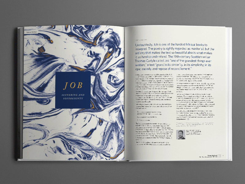 Bible Study Magazine: Job: Suffering and Sovreignty bible study magazine dsgnhavn editorial magazine marbled paper print