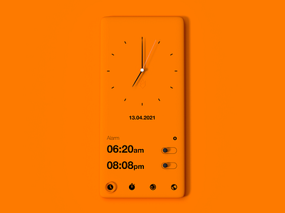 Clock app app design design minimalism minimalistic neumorphic neumorphical neumorphism ui ux